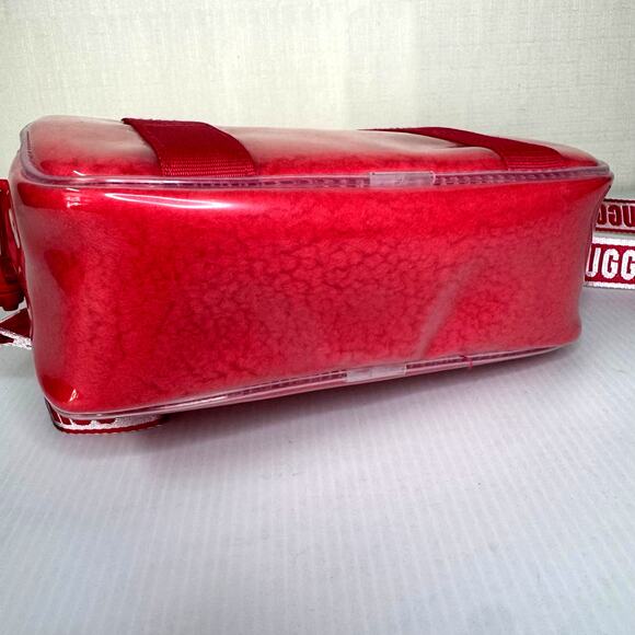 UGG Janey II Clear UGG Plush Signature Crossbody Bag Red Belt Bag Sporty Clear - Picture 6 of 11